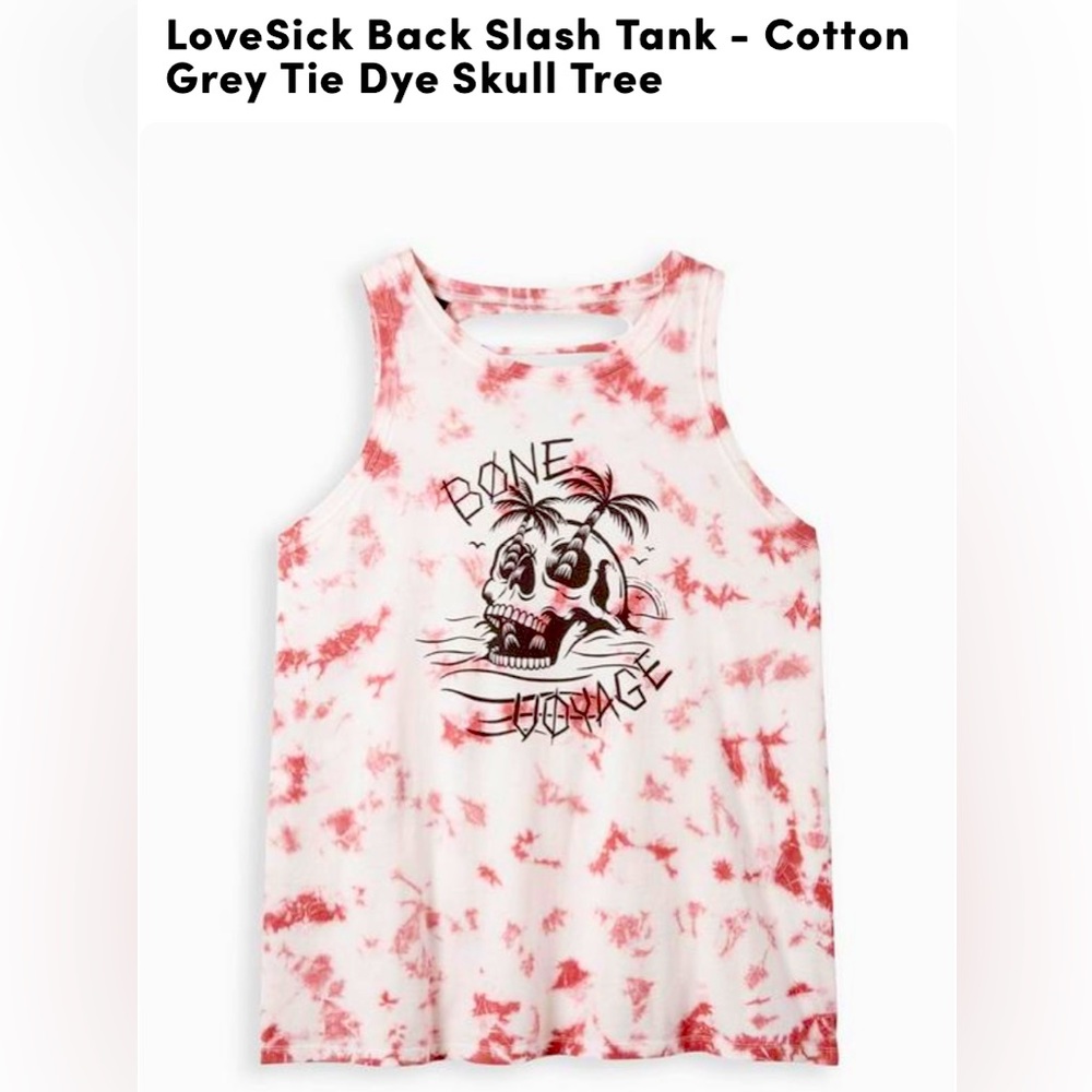 TieDye LoveSick Back Slash Tank Top - Skull Tree